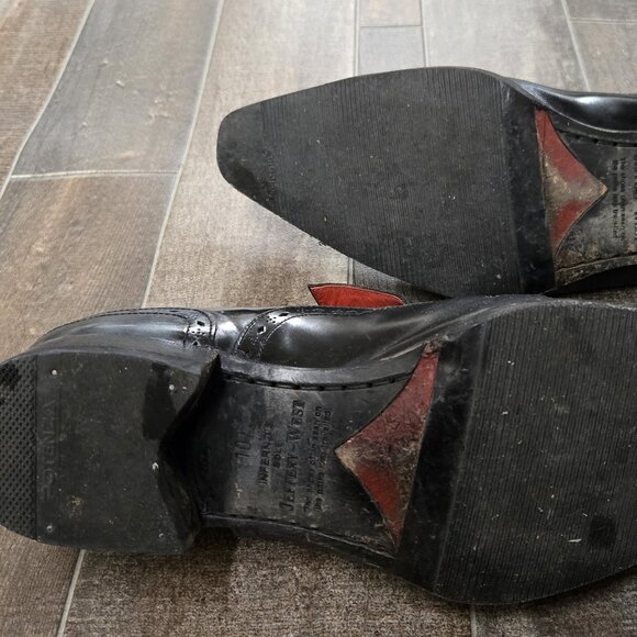 STYLISH JEFFREY WEST LOAFERS 10.5 SIZE DISTRESS LEATHER GREAT CONDITON. - Picture 4 of 5